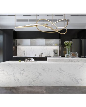 Polished quartz kitchen countertop