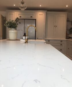 Carrara white quartz slab