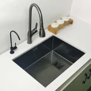 black kitchen sink