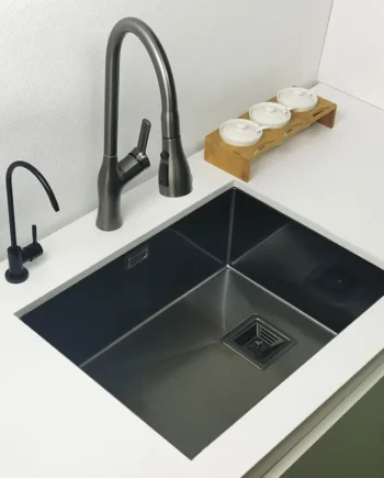 black kitchen sink