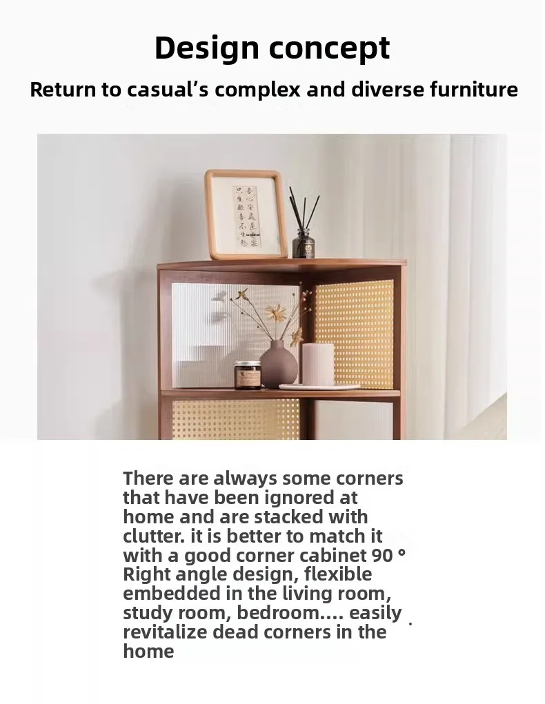 Simple Corner Storage Cabinet for Living Room