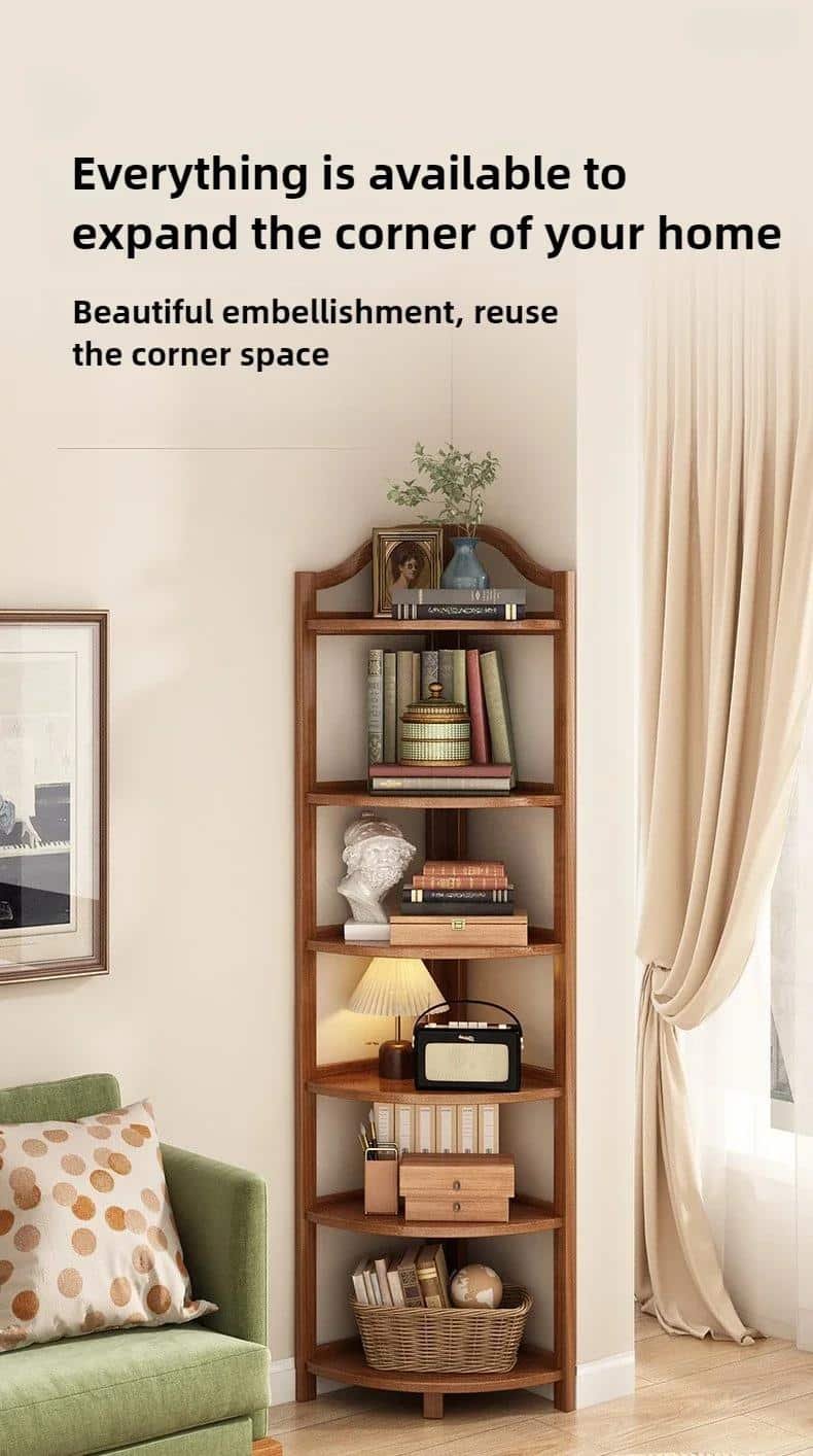 Modern Triangle Corner Cabinet Storage Rack