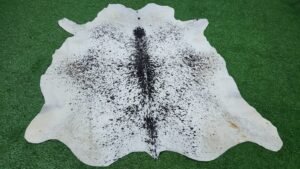 White Cowhide Rug Black Speckles