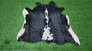 Black cowhide rug