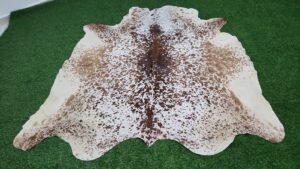 Brown speckled cowhide rug