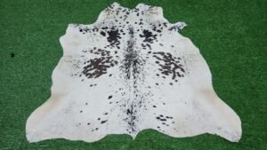 White black cowhide rug