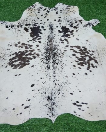 White black cowhide rug