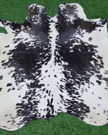 Black white cowhide rug