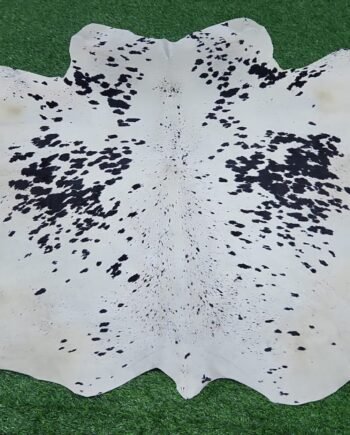 White black cowhide rug