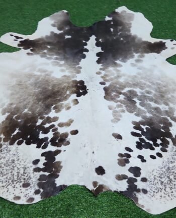 Brown white cowhide rug