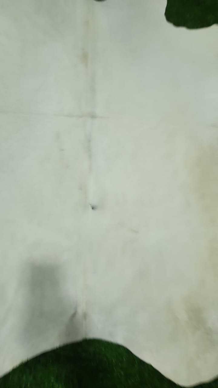 Natural Solid White Cowhide Rug | 180×170 cm