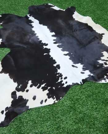Black white cowhide rug