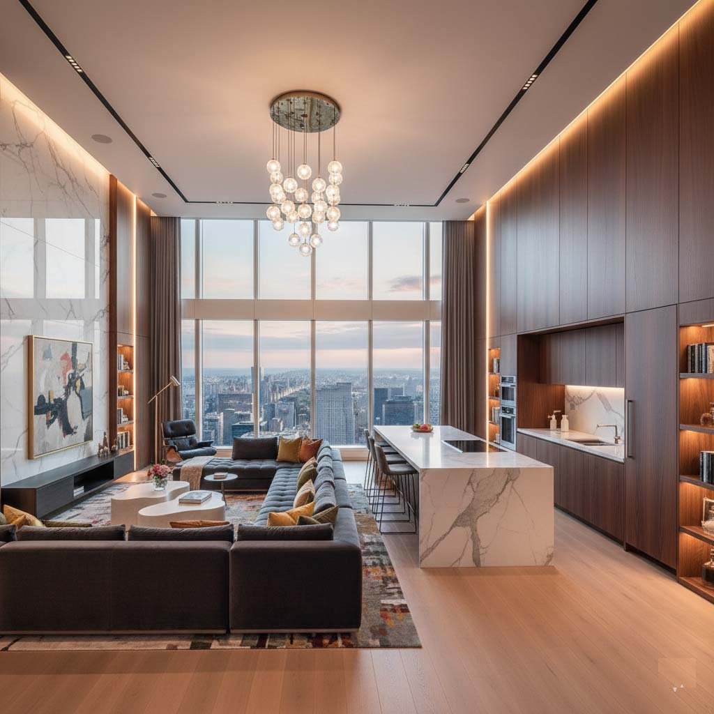 Luxury apartment renovation in Dubai with modern interior design