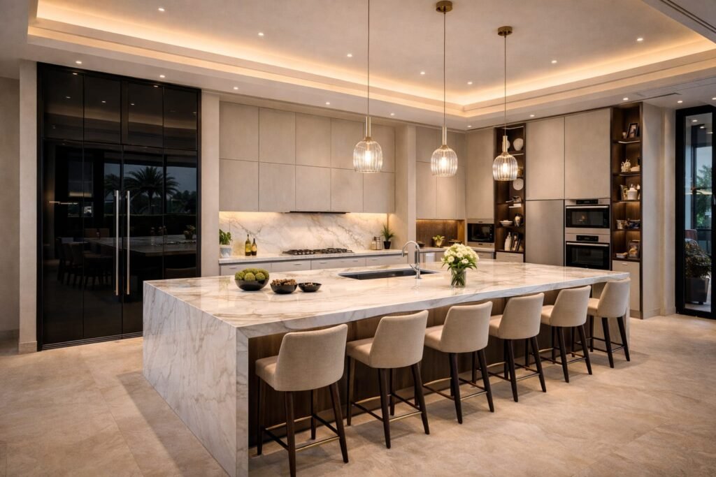 Luxury home renovation in Dubai with modern interior design