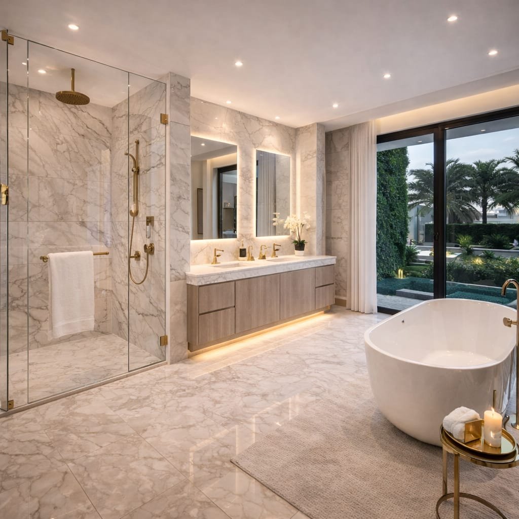 Luxury bathroom renovation in Dubai