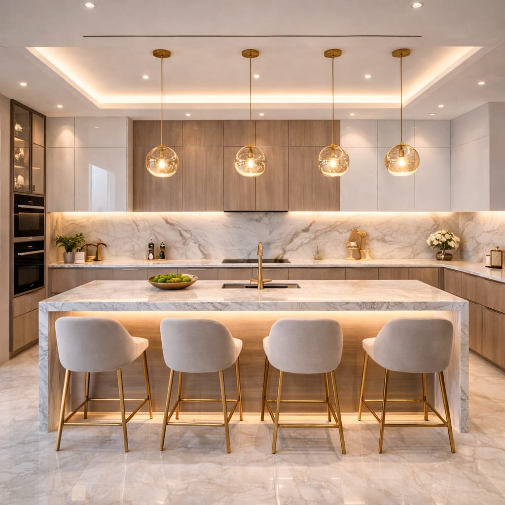 Modern kitchen renovation in Dubai home