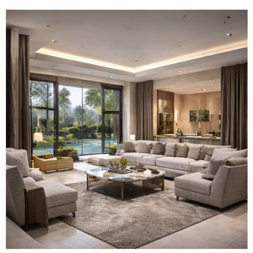 Luxury interior design renovation in Arabian Ranches Dubai villa living space
