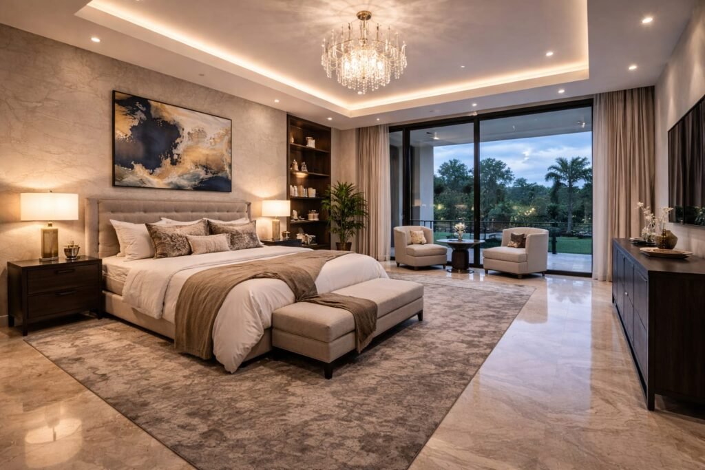 Luxury bedroom renovation in Dubai Hills Estate villa