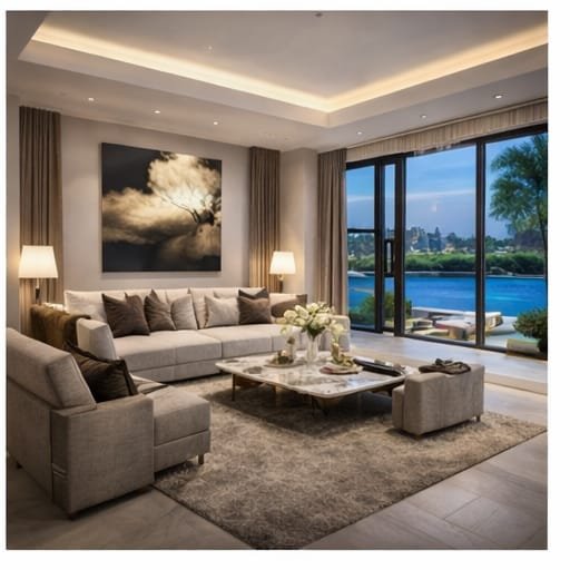 Luxury villa interior renovation in Palm Jumeirah Dubai modern living space