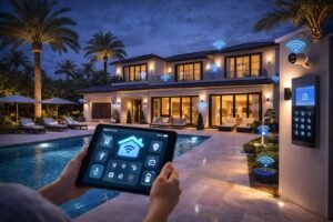 Luxury smart villa renovation in Dubai with automated lighting, pool control and home automation