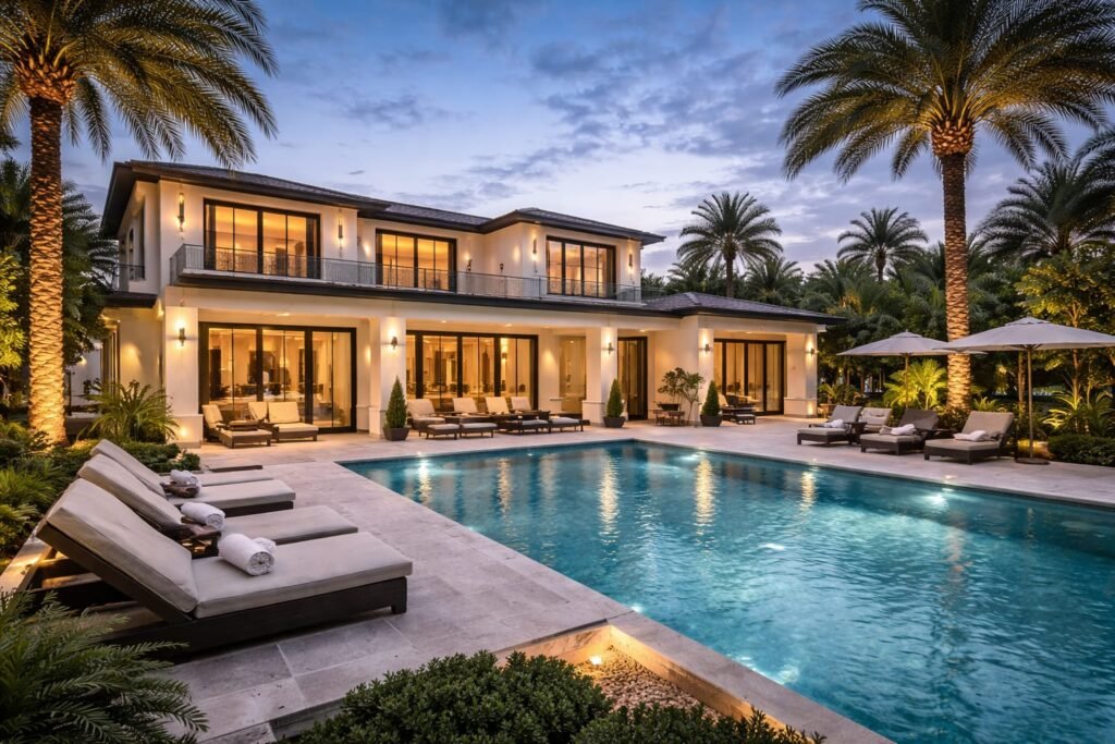Luxury villa backyard renovation with swimming pool in Dubai