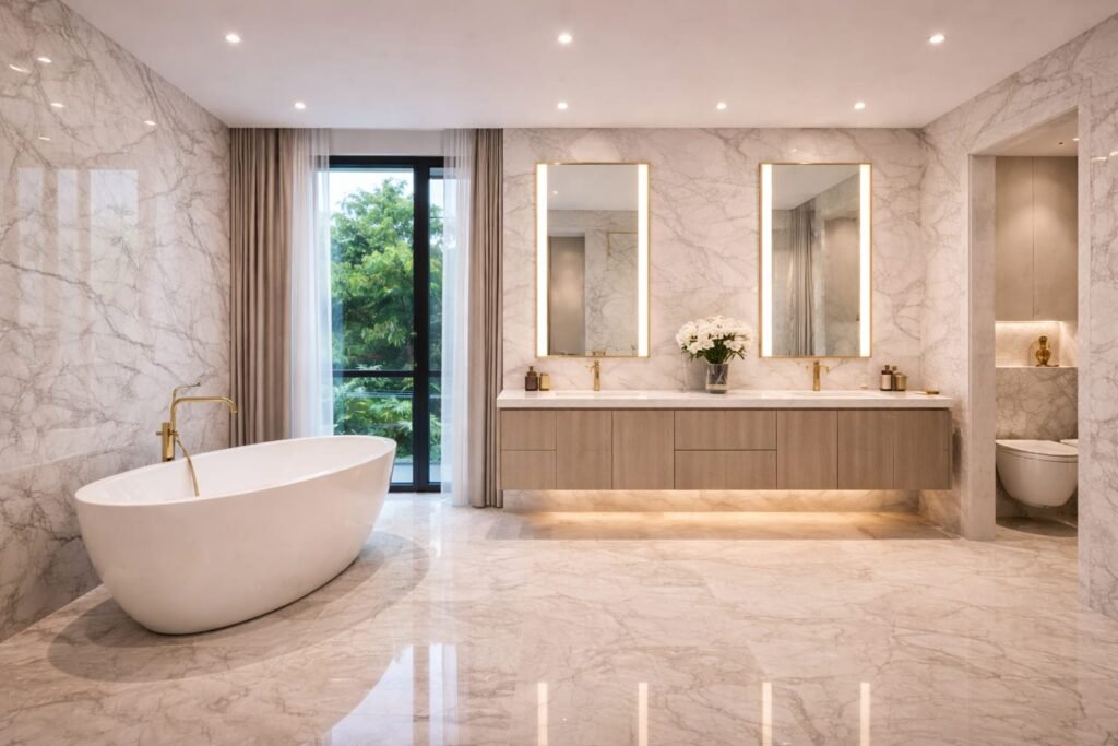 Luxury bathroom renovation in Abu Dhabi villa