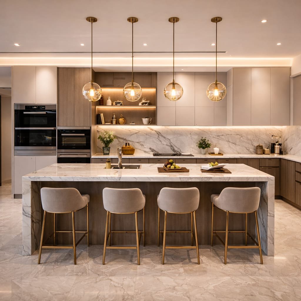 Modern kitchen renovation in Abu Dhabi villa