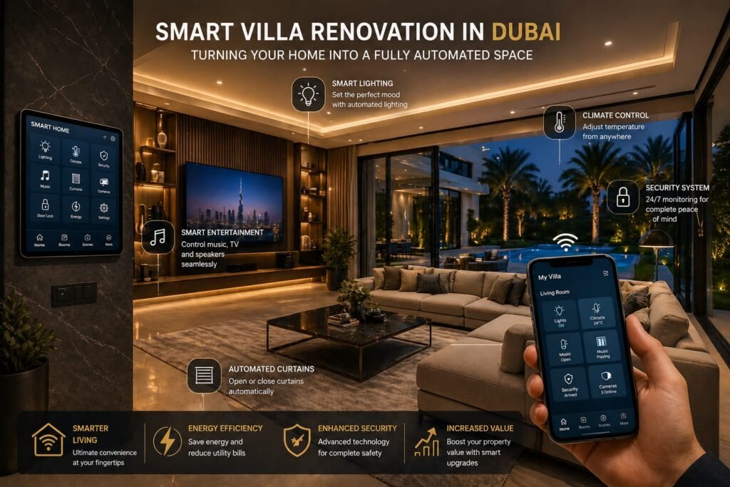 smart living room automation dubai luxury villa interior smart home