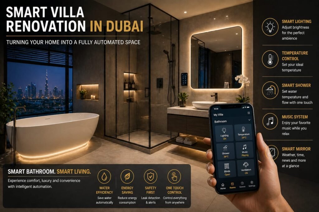 smart bathroom automation dubai villa luxury smart home bathroom