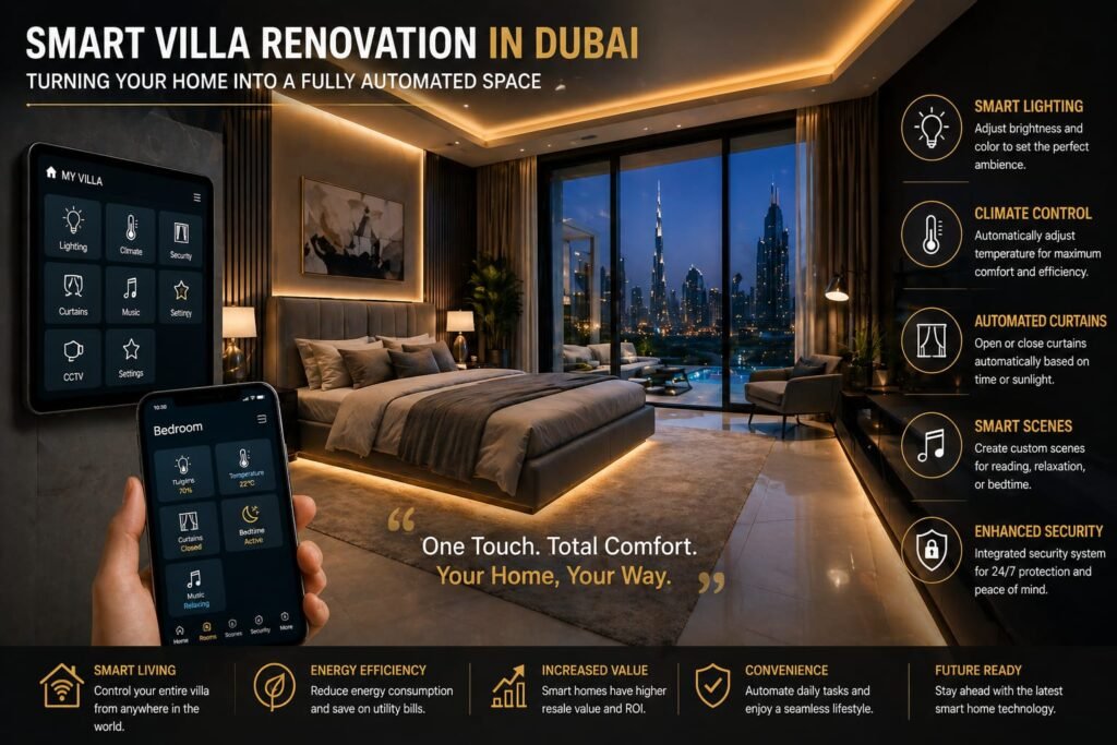 smart villa bedroom automation dubai luxury smart home bedroom