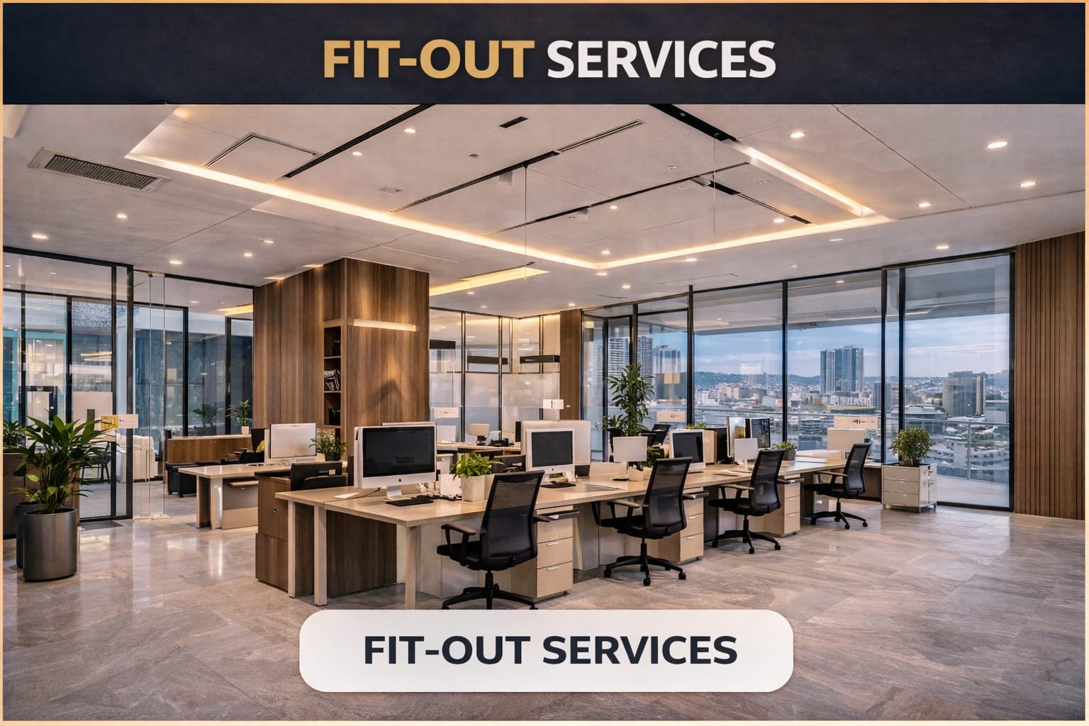 Office fit-out services in Dubai modern workspace interior design and furniture layout