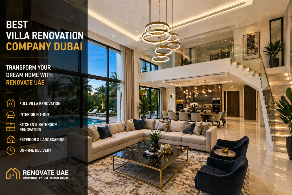 full villa renovation Dubai modern interior