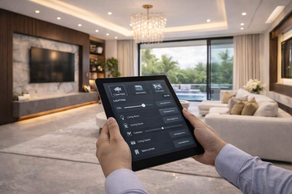 smart home renovation Abu Dhabi automation lighting control modern villa