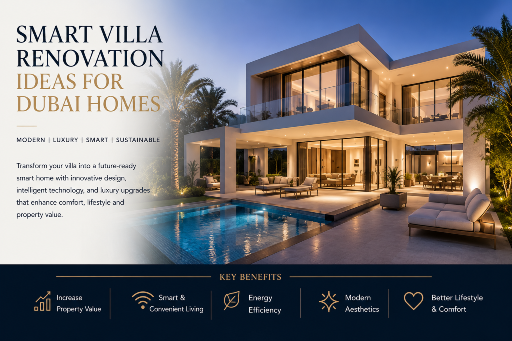 Smart villa renovation ideas for luxury Dubai homes with modern architecture and smart