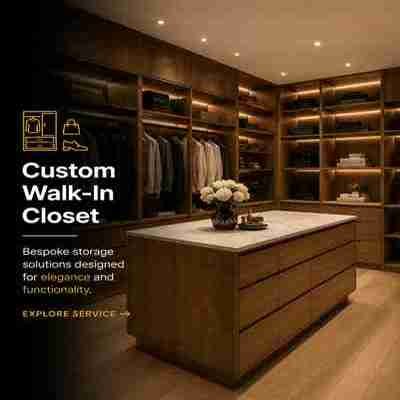 Luxury walk in wardrobe and custom closet design in Dubai