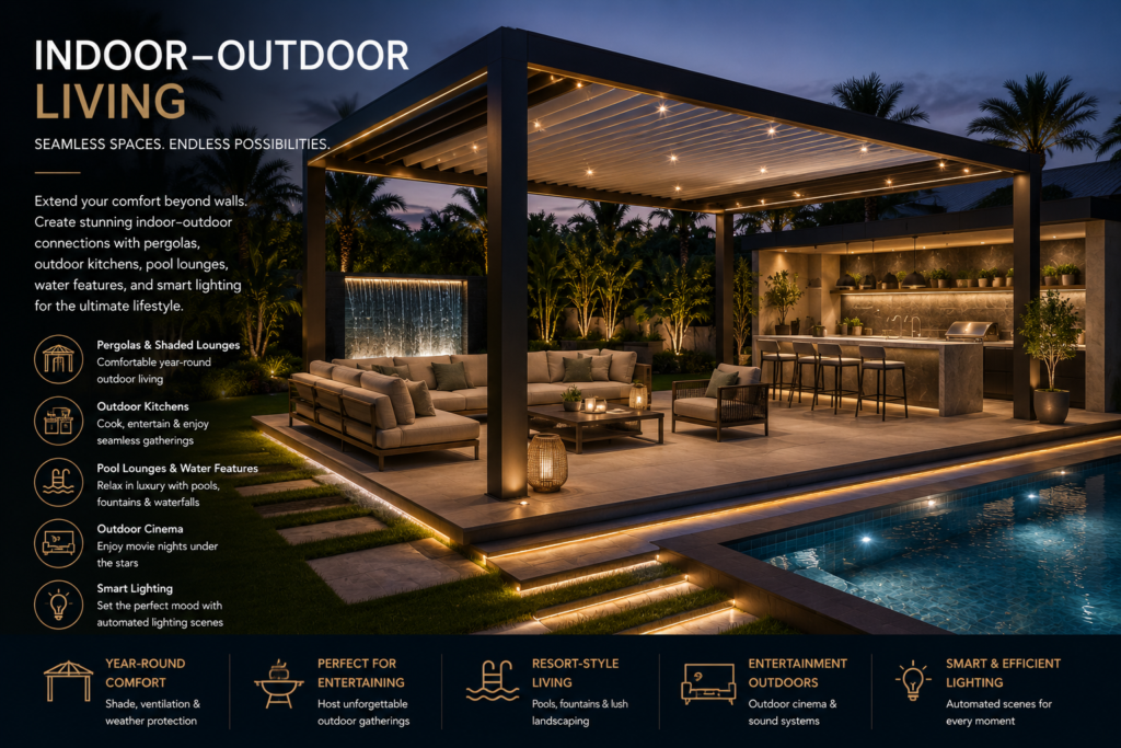 Luxury indoor outdoor living space in modern Dubai villa