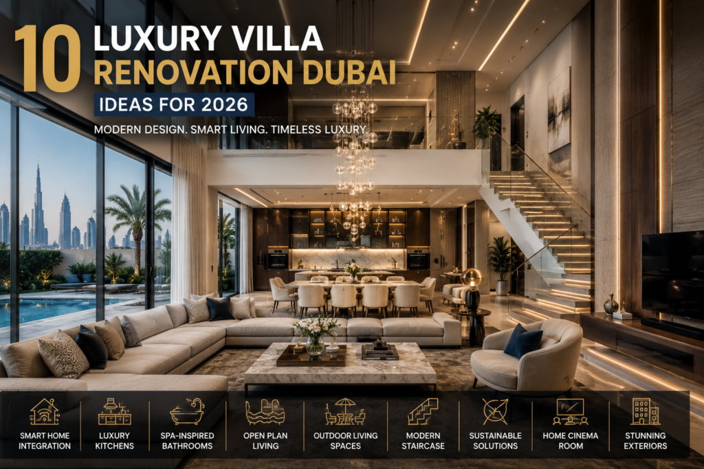 Luxury Villa Renovation Dubai modern open-plan interior design