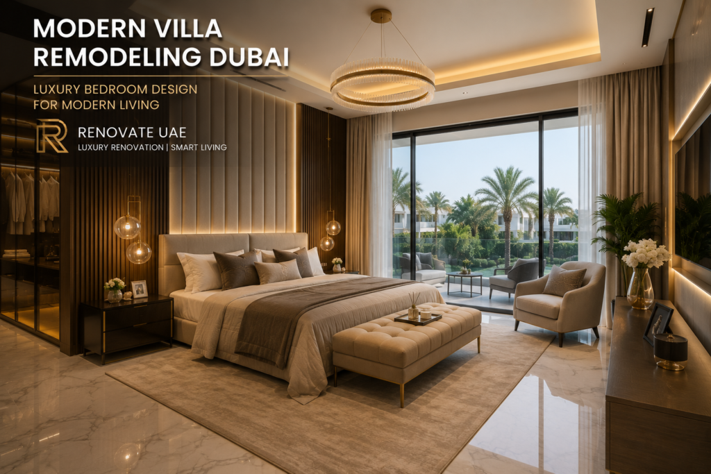 Modern Villa Remodeling Dubai luxury bathroom interior by Renovate UAE