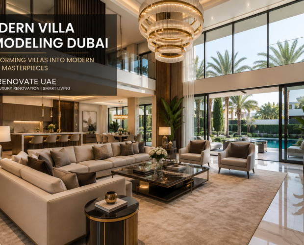Modern Villa Remodeling Dubai luxury living room interior by Renovate UAE