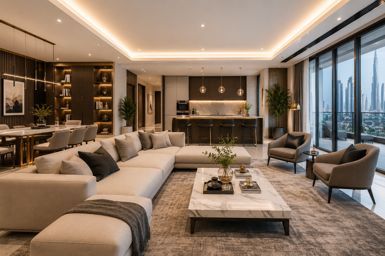 Modern apartment renovation with luxury interior design in Dubai